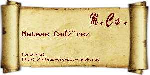 Mateas Csörsz névjegykártya
